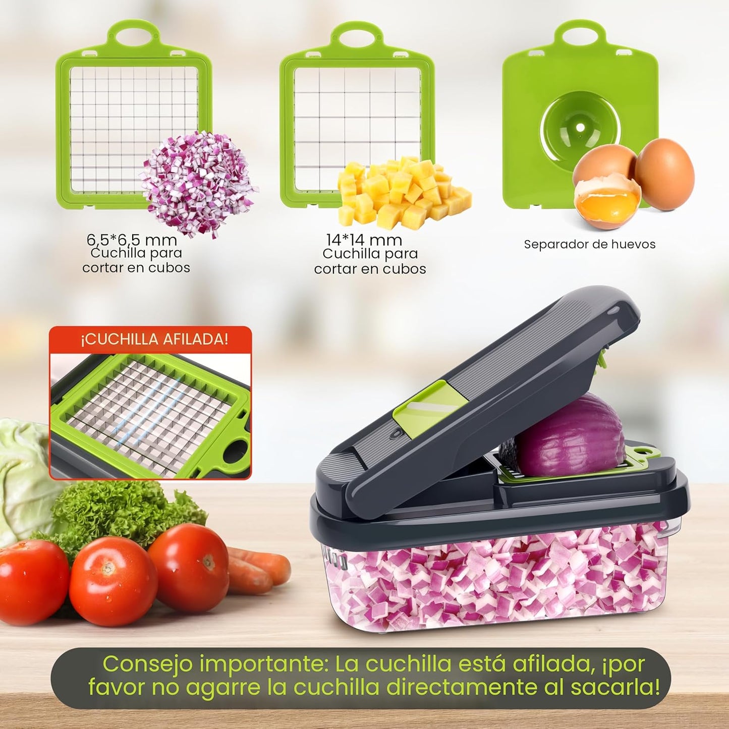 🥕 Cortador de Verduras 16 en 1 – Multifuncional ⬇️⬇️